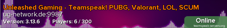 Unleashed Gaming - Teamspeak! PUBG, Valorant, LOL, SCUM