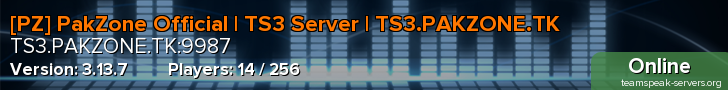 [PZ] PakZone Official | TS3 Server | TS3.PAKZONE.TK
