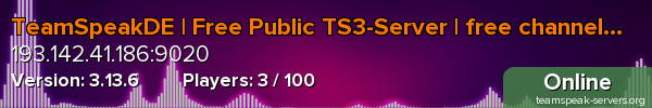 TeamSpeakDE | Free Public TS3-Server | free channels