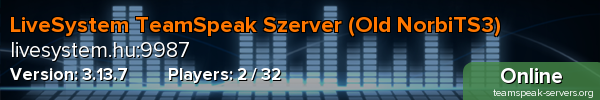 LiveSystem TeamSpeak Szerver (Old NorbiTS3)