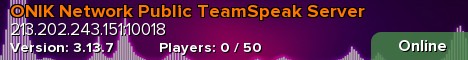 ONIK Network Public TeamSpeak Server