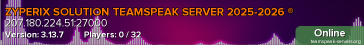 ZYPERIX SOLUTION TEAMSPEAK SERVER 2025-2026 ®