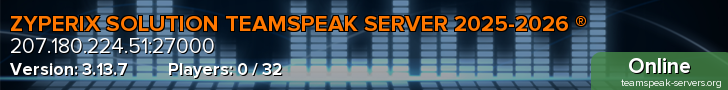 ZYPERIX SOLUTION TEAMSPEAK SERVER 2025-2026 ®