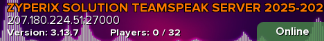 ZYPERIX SOLUTION TEAMSPEAK SERVER 2025-2026 ®