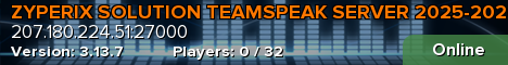 ZYPERIX SOLUTION TEAMSPEAK SERVER 2025-2026 ®
