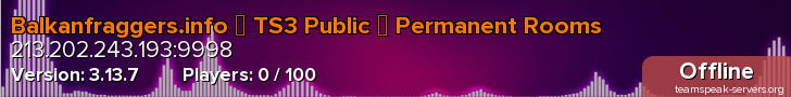Balkanfraggers.info ▪ TS3 Public ▪ Permanent Rooms