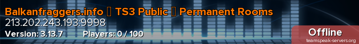 Balkanfraggers.info ▪ TS3 Public ▪ Permanent Rooms