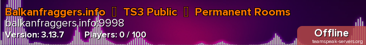 Balkanfraggers.info  ▪  TS3 Public  ▪  Permanent Rooms