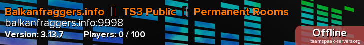 Balkanfraggers.info  ▪  TS3 Public  ▪  Permanent Rooms