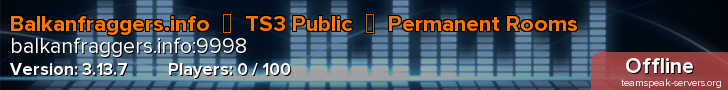 Balkanfraggers.info  ▪  TS3 Public  ▪  Permanent Rooms