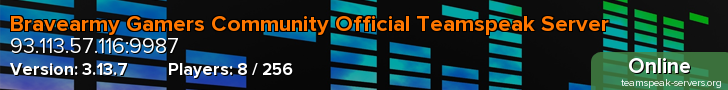 Bravearmy Gamers Community Official Teamspeak Server