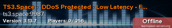 TS3.Space •  DDoS Protected • Low Latency • Free Rooms