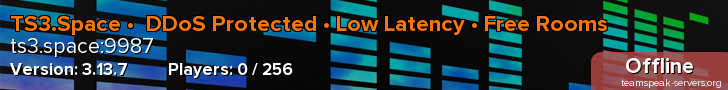 TS3.Space •  DDoS Protected • Low Latency • Free Rooms