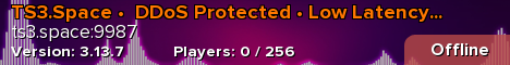 TS3.Space •  DDoS Protected • Low Latency • Free Rooms
